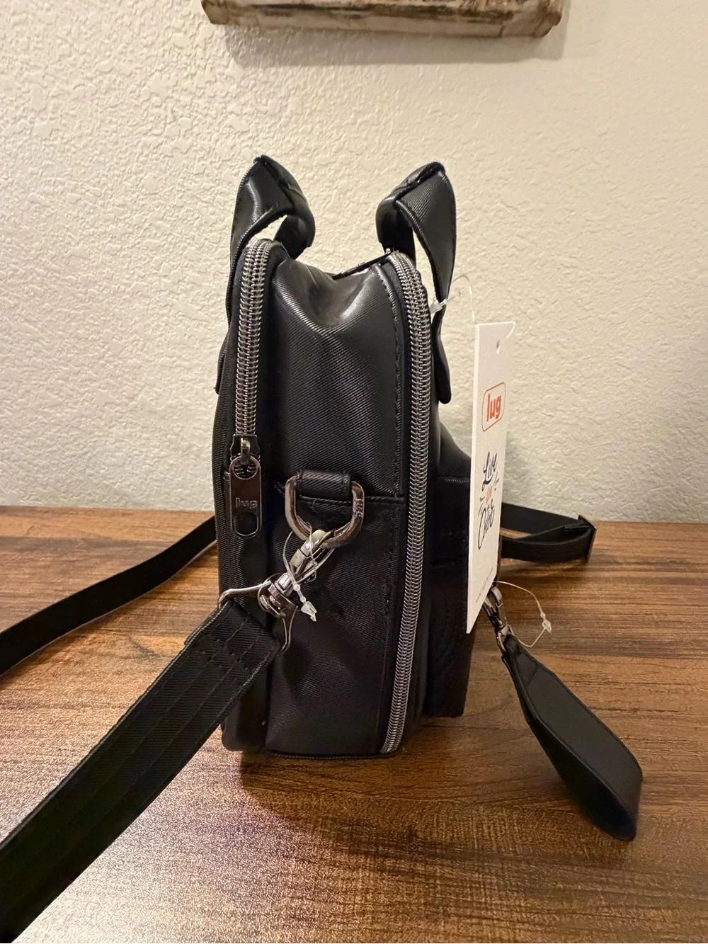Lug Bumble Satin Luxe VL Crossbody Bag in black - NWT
